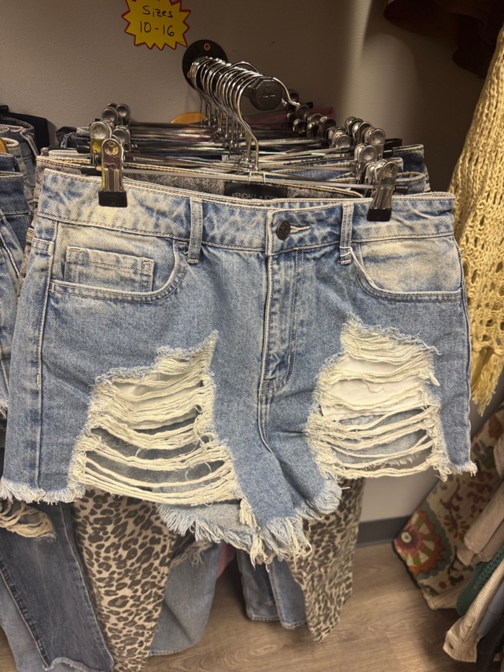 Cello Light Blue Distressed Denim Jean Shorts